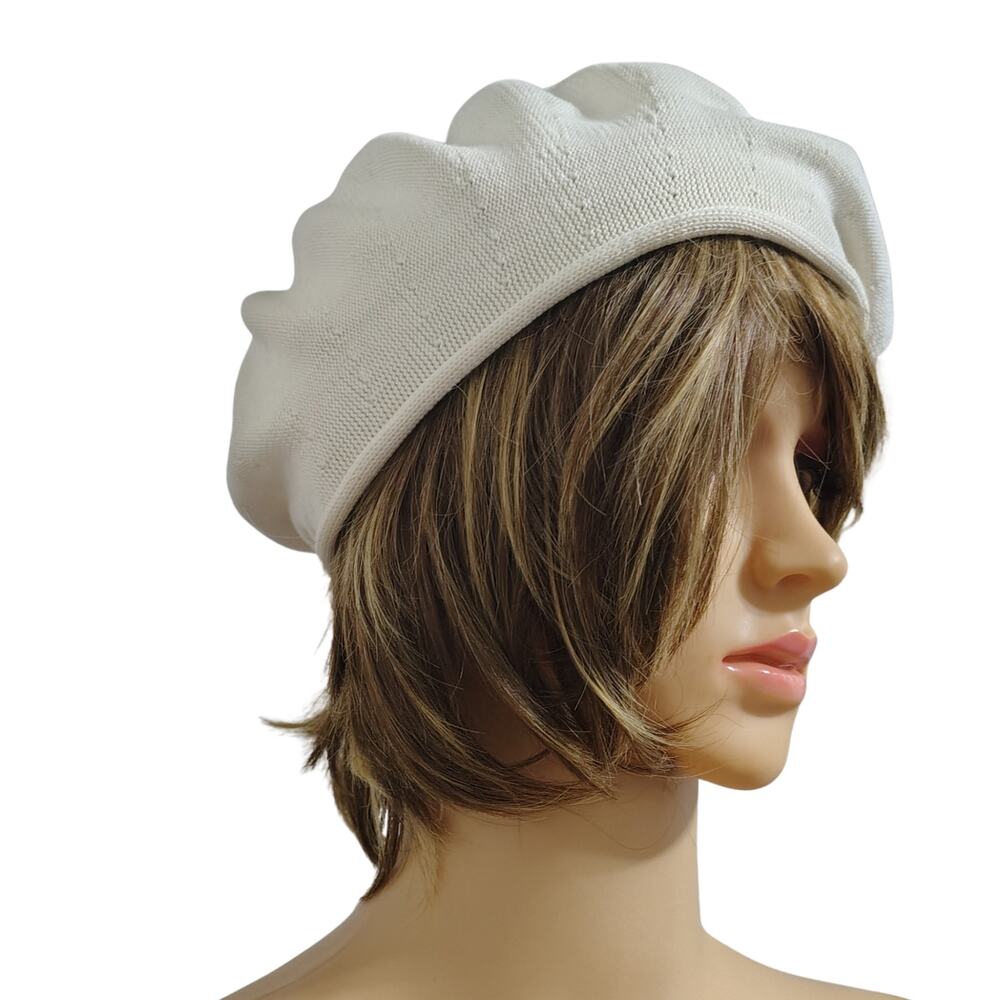 Cream Cotton Beret 10.5 Inch Diameter As seen on Mary Poppins Returns in Pink